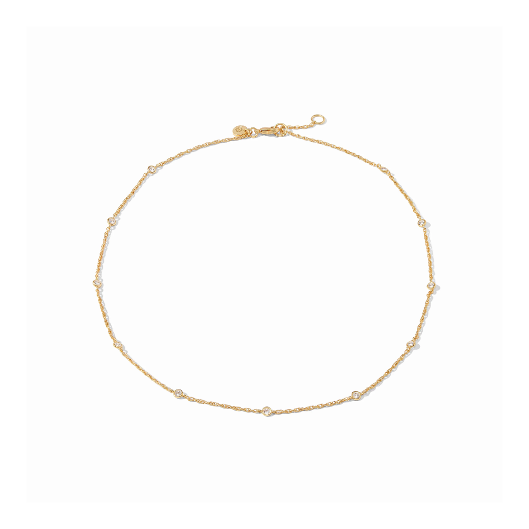 Julie Vos Celeste Delicate Station Necklace - Gold - Cubic Zirconia