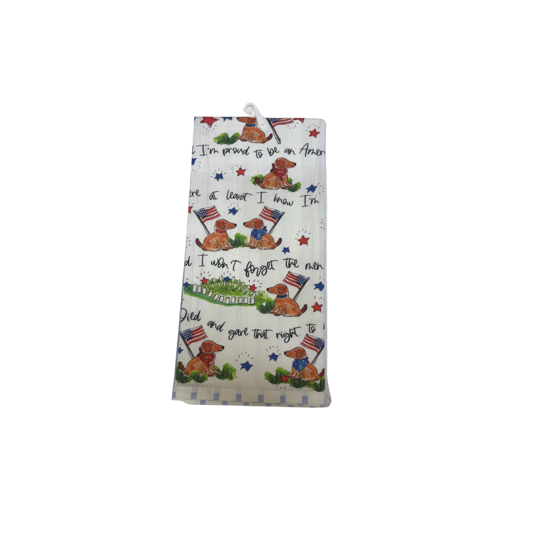American Dog Patriotic Towel