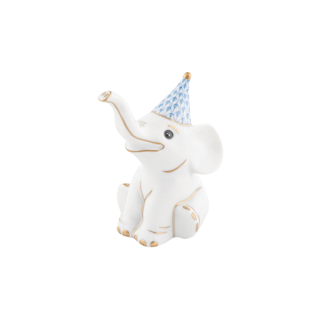Herend Party Elephant- Blue