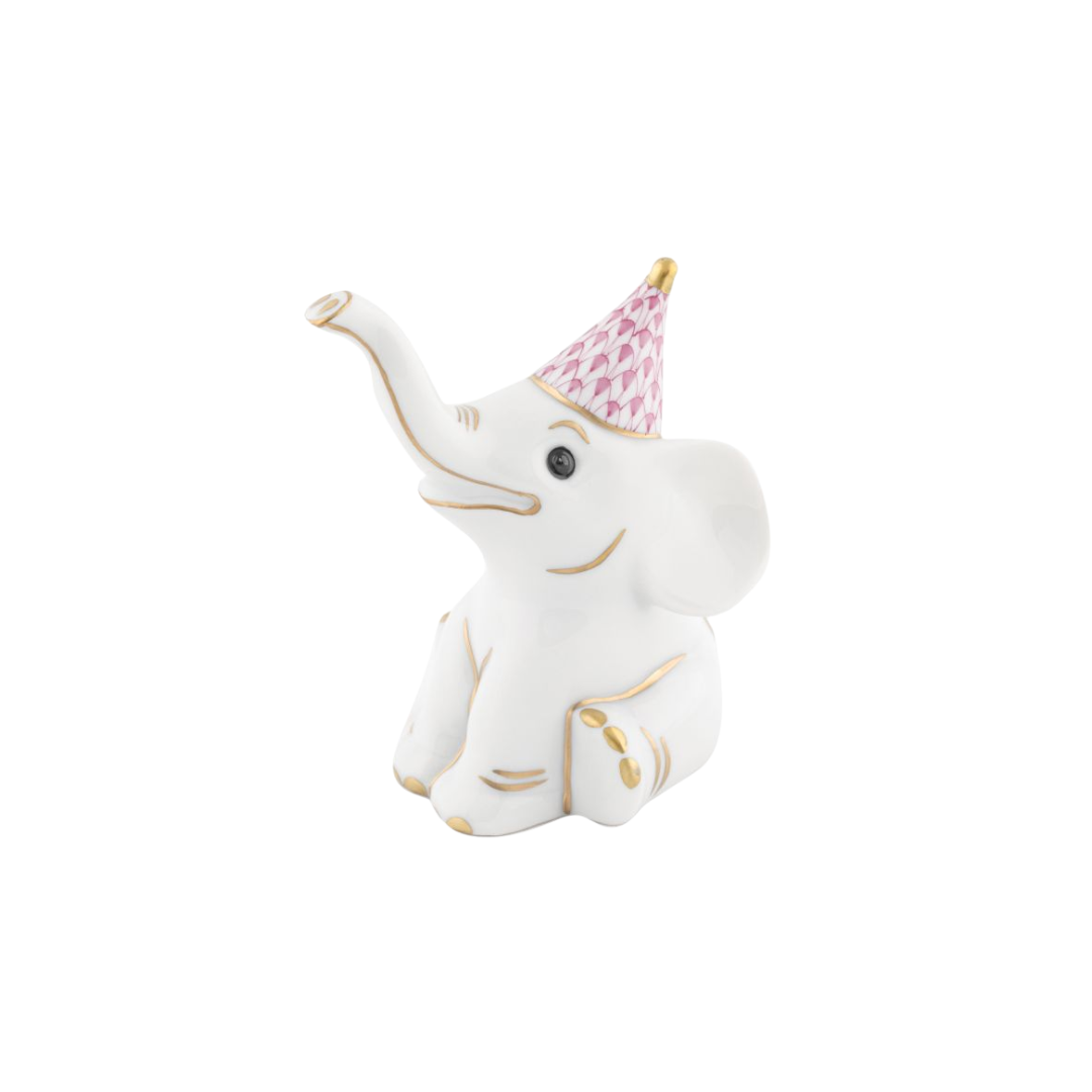 Herend Party Elephant- Raspberry