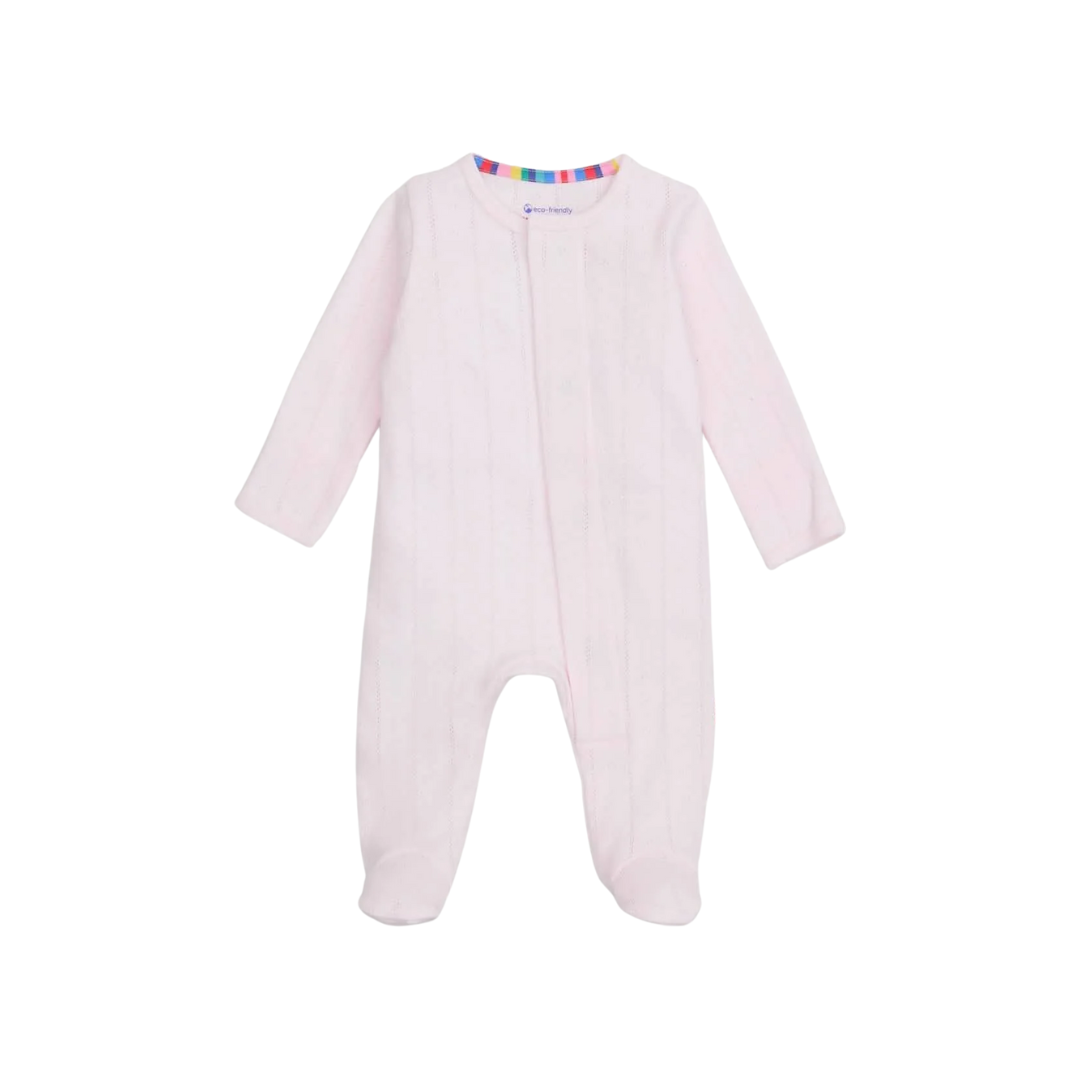 Magnetic Me Love Lines Pink Pointelle Footie