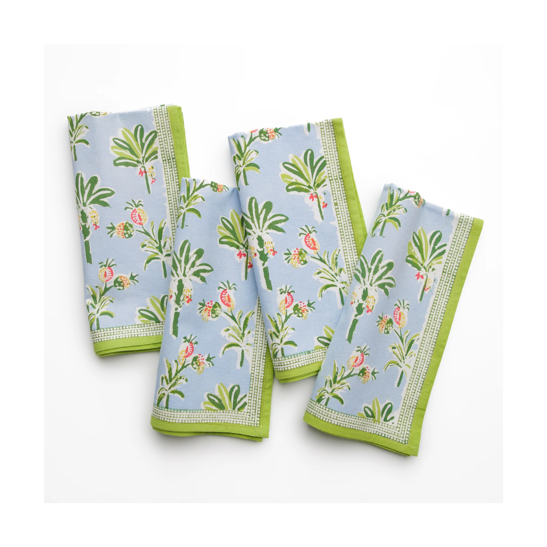 Pomegranate Palms & Pineapples Napkin Set of 4