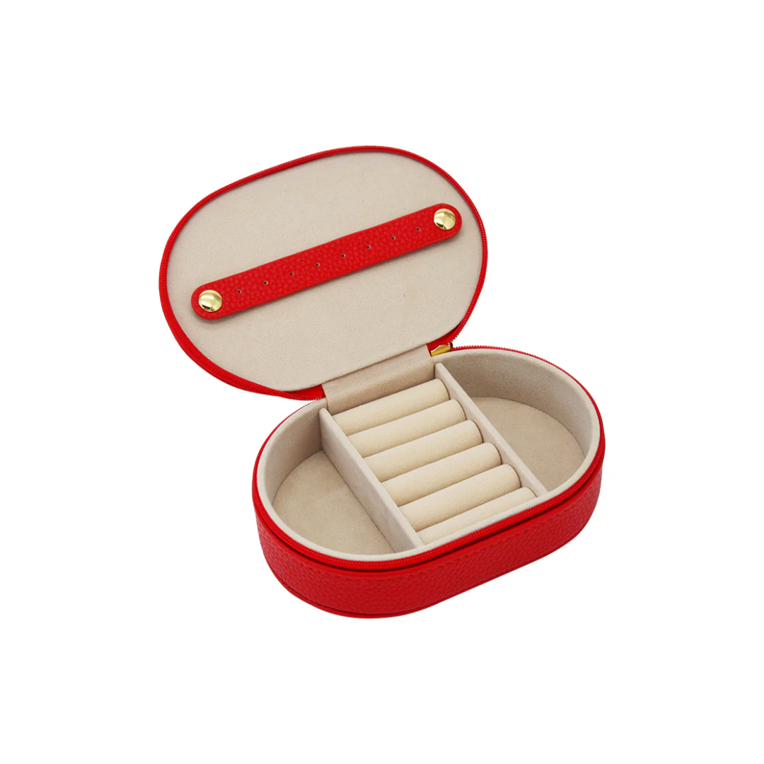 Leah Oval Travel Jewelry Case