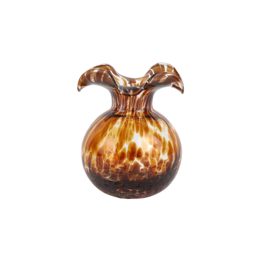 Vietri Hibiscus Brown Tortoiseshell Bud Vase