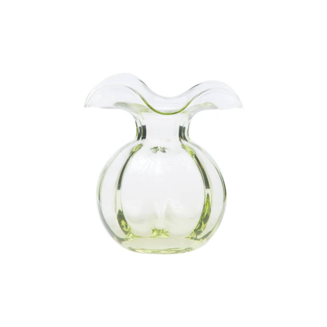 Vietri Hibiscus Glass Green Bud Vase