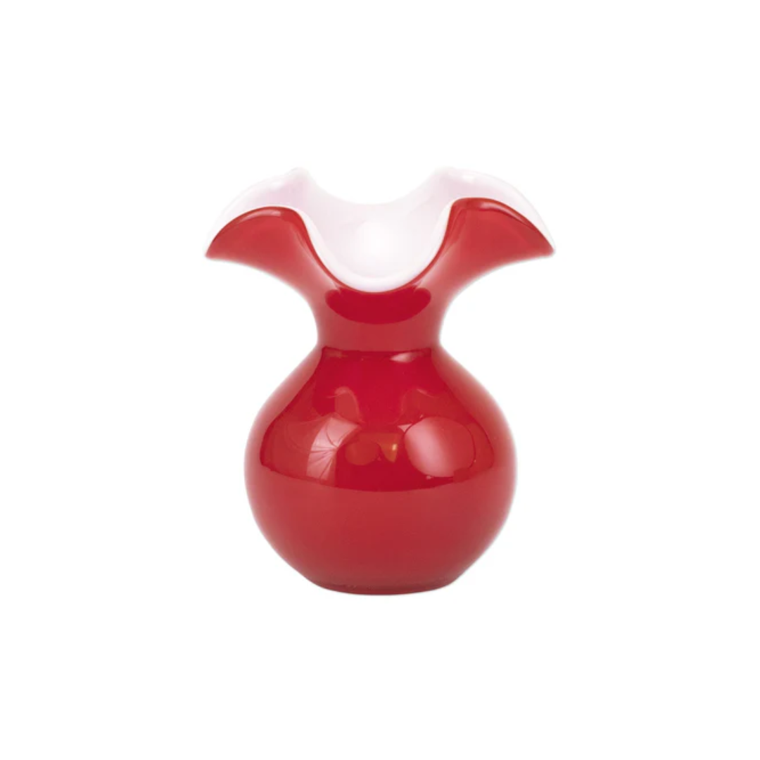 Vietri Hibiscus Glass Red Bud Vase