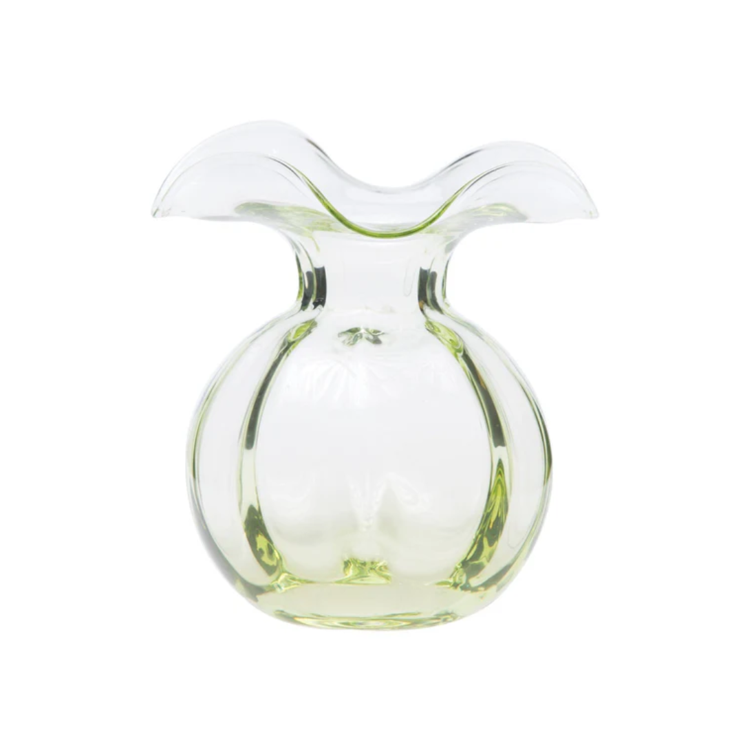 Vietri Hibiscus Glass Green Medium Fluted Vase