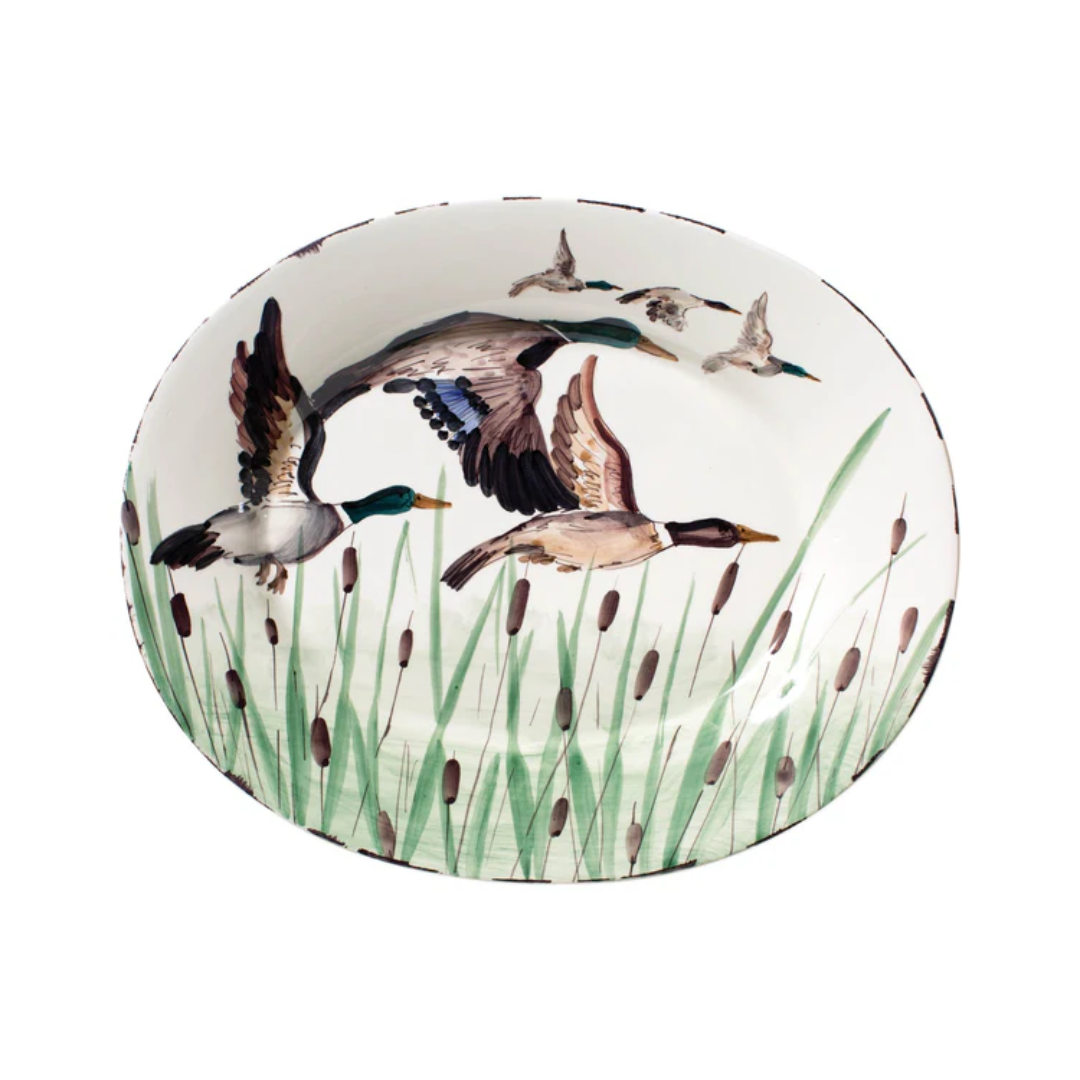 Vietri Wildlife Mallard Large Oval Platter