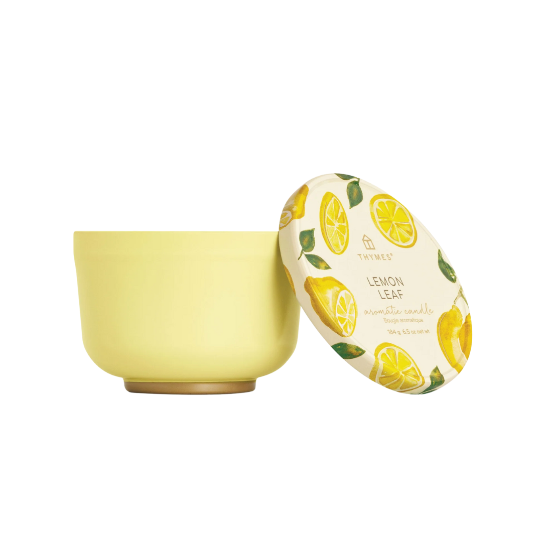 Thymes Lemon Leaf Poured Candle in Tin