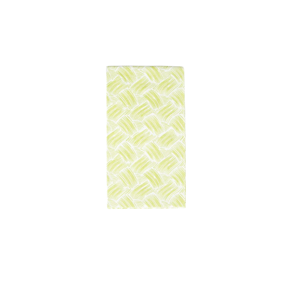 Caspari Basketry Moss Green Paper Linen Guest Towel