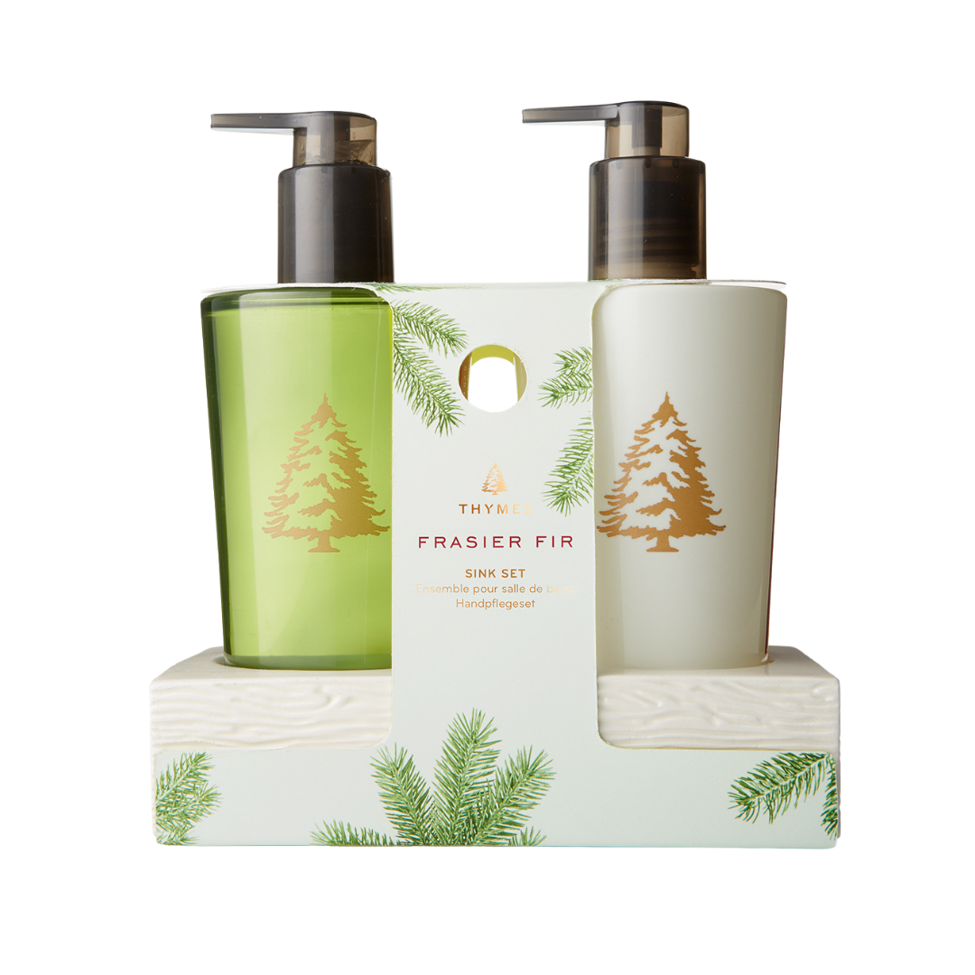 Thymes Frasier Fir Sink Set with Ceramic Caddy