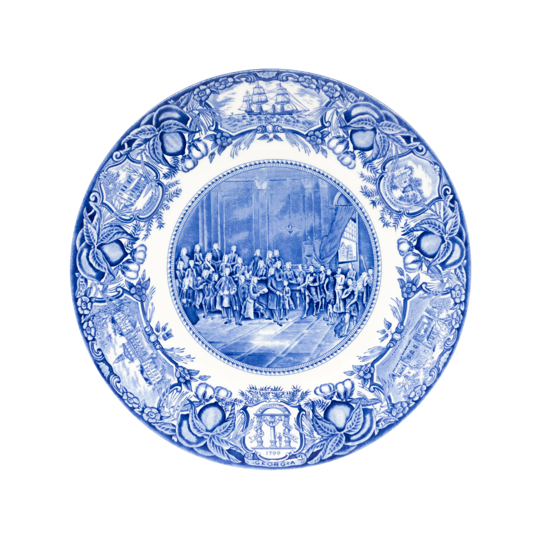 GA Plates Tomochichi & Co- Blue GA Plate #2