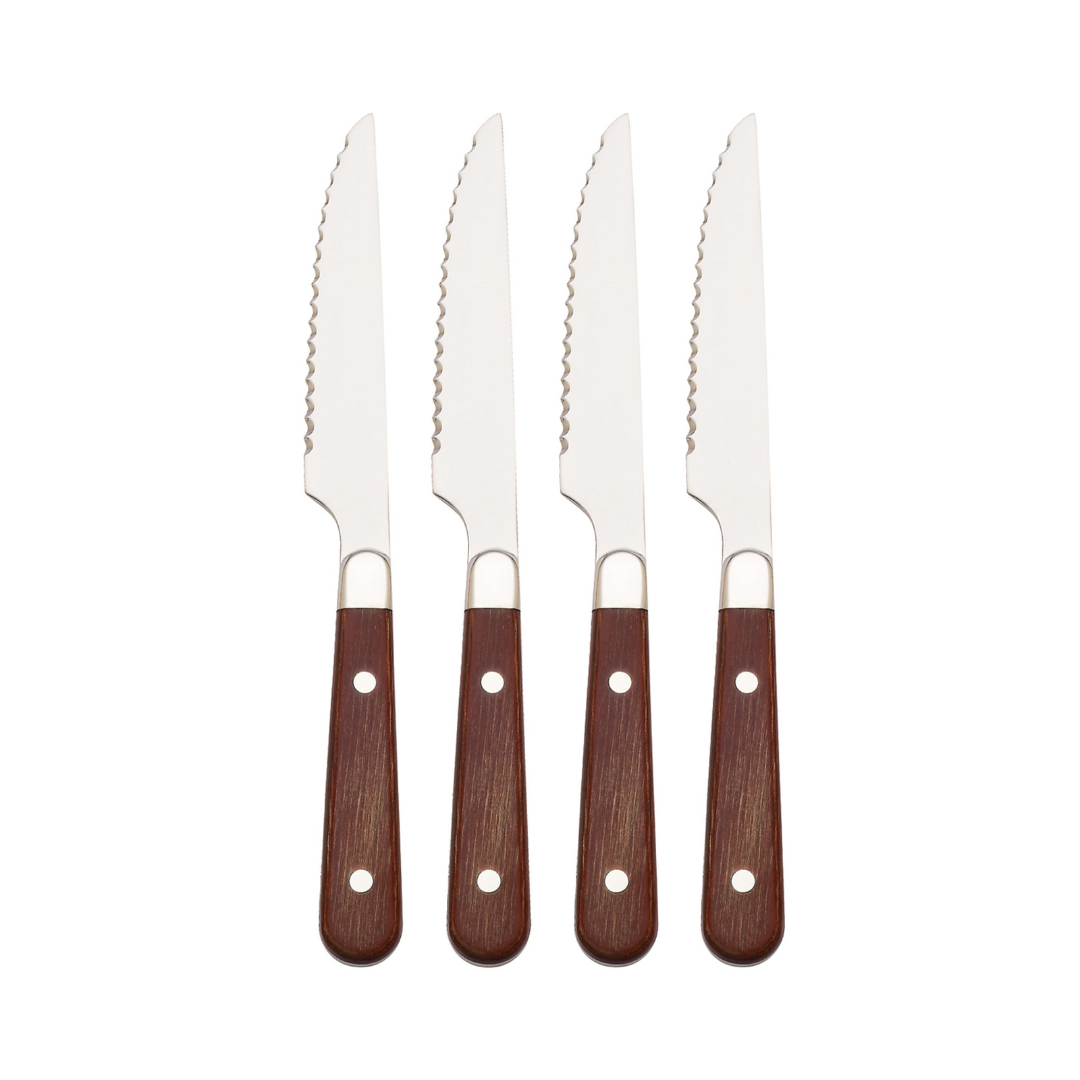 Reed & Barton Fulton set of 4 Wooden Steak Knives