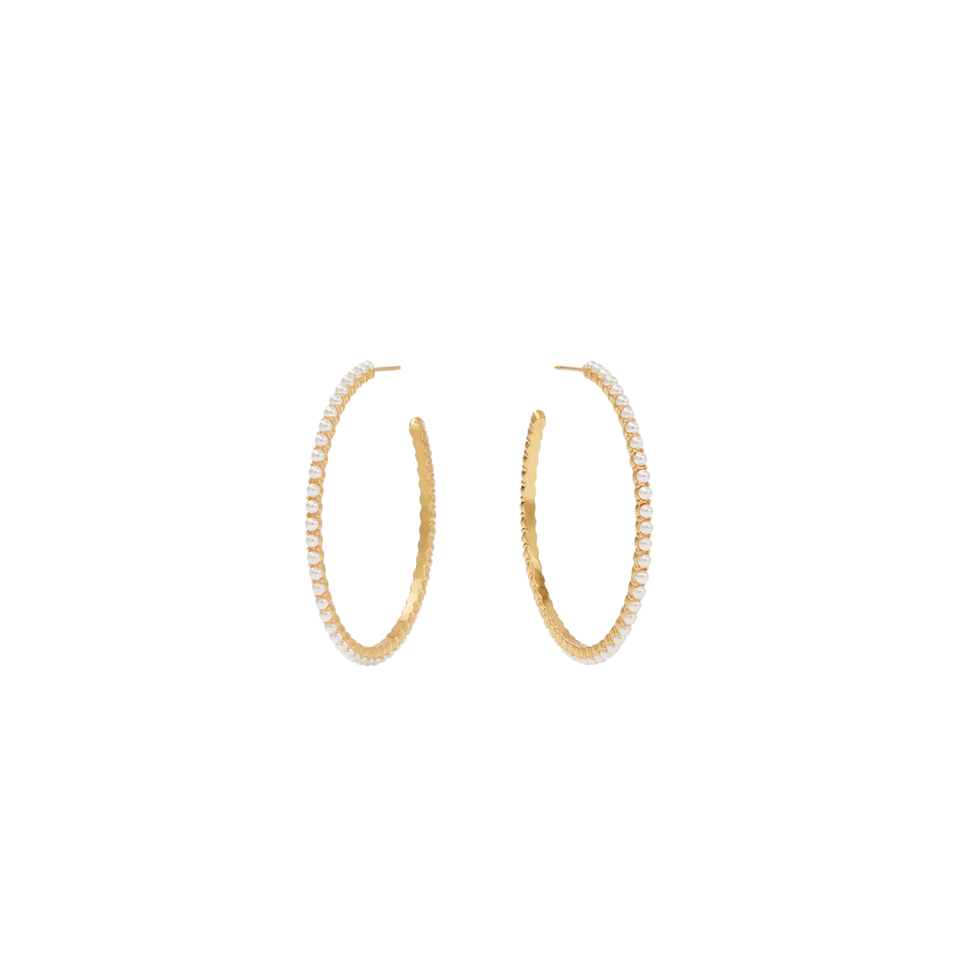 Julie Vos Juliet Hoop - Gold - Pearl - M