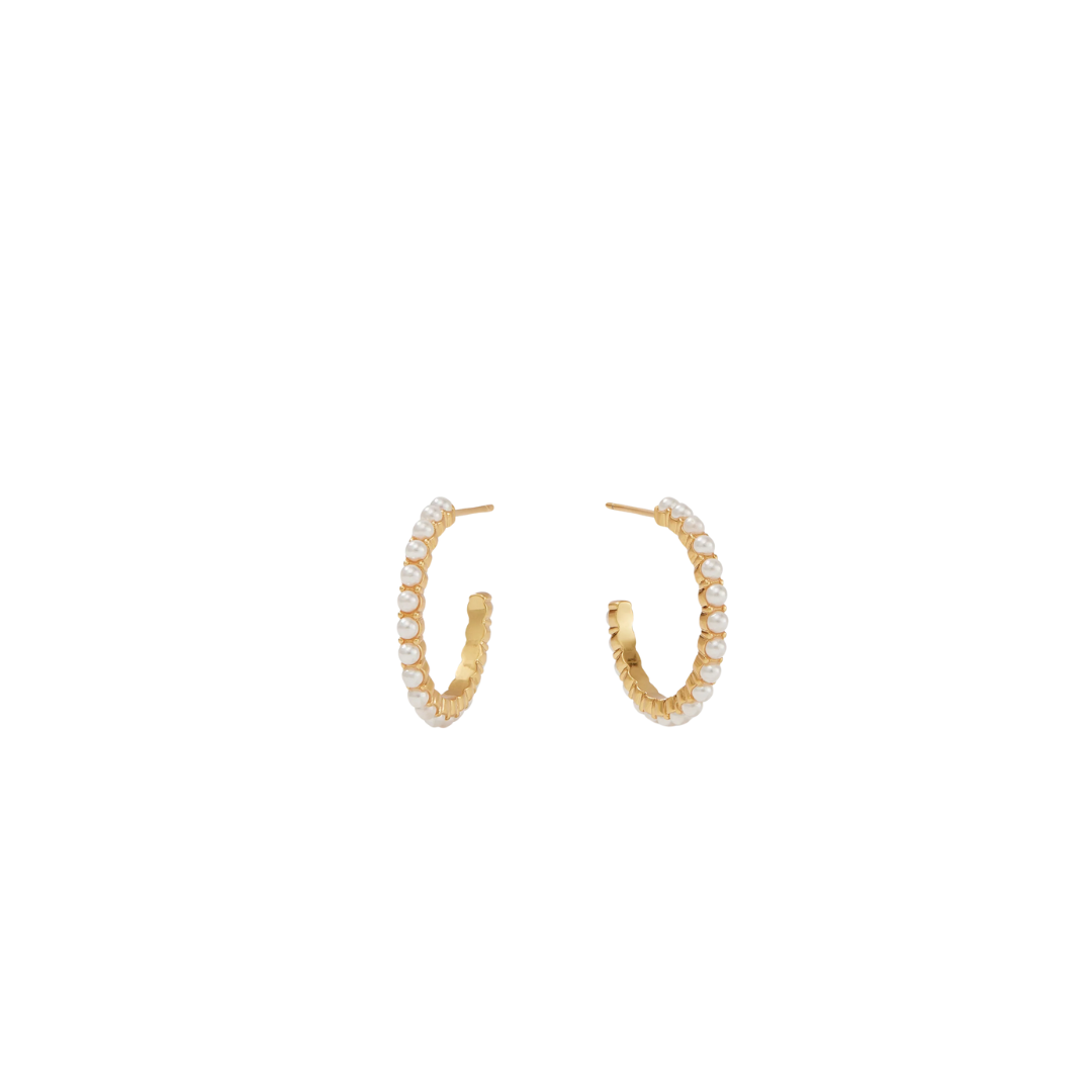 Julie Vos Juliet Hoop - Gold - Pearl - S