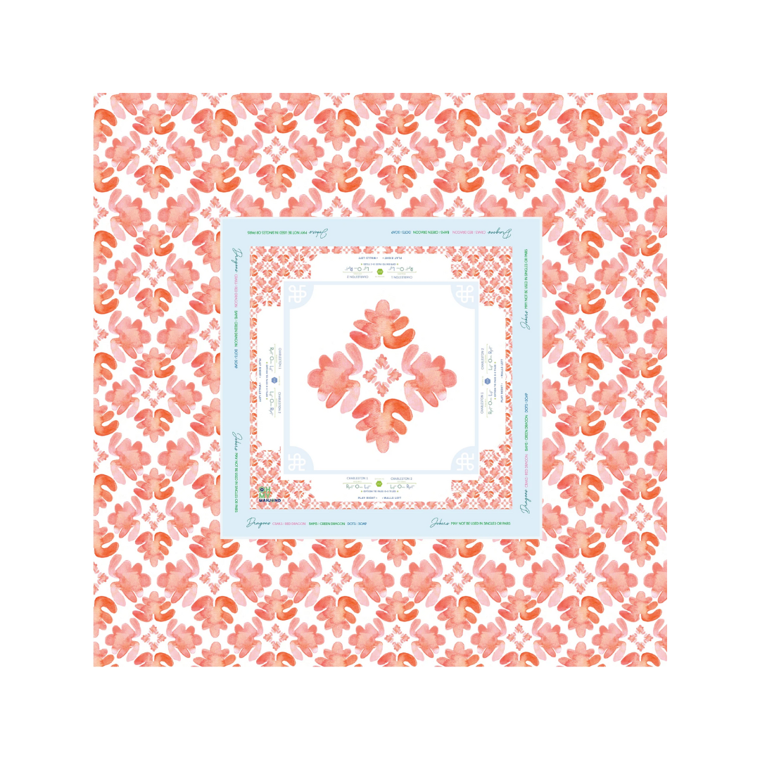 Oh My Mahjong Pop of Poppy Instructional Mahjong Tablecloth