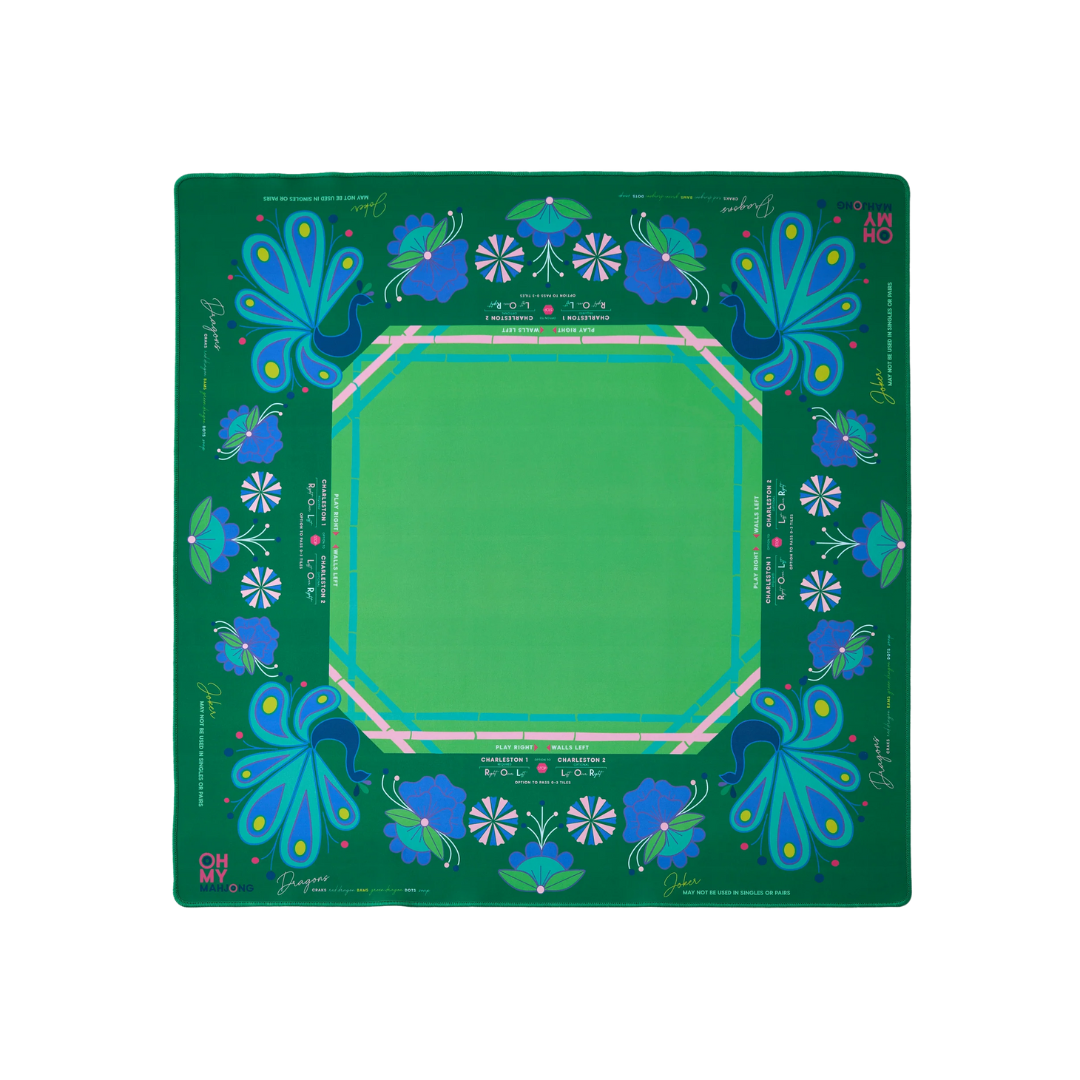 Oh My Mahjong Birdie Green Mahjong Mat