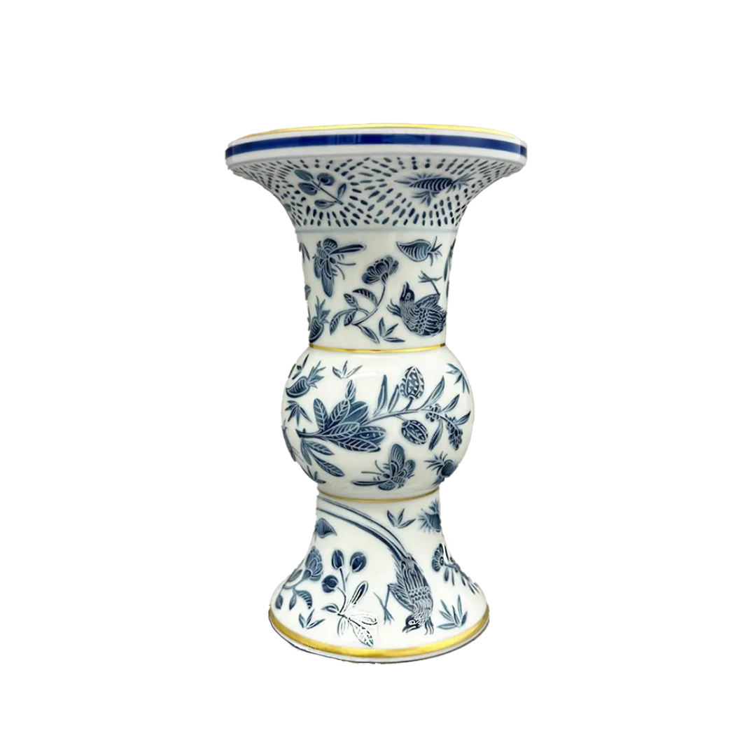 Mottahedeh Blue Butterfly Shang Vase