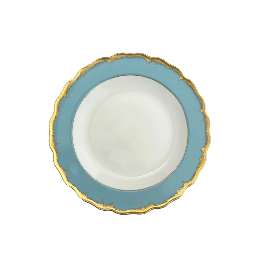 Mottahedeh Chelsea Feather Turqouise Dessert Plate