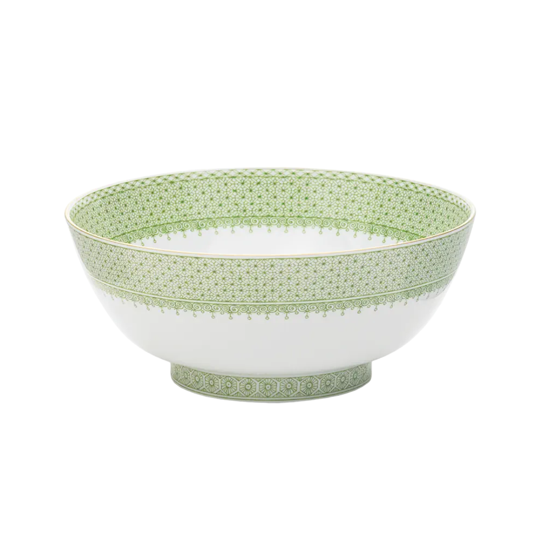 Mottahedeh Lace Apple Green Lace Round Bowl