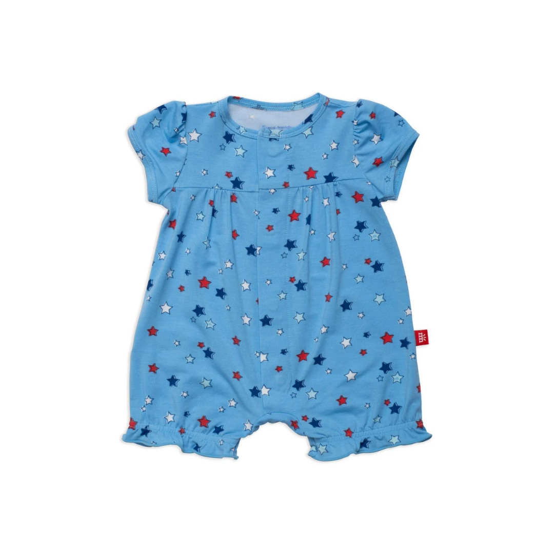 Magnetic Me Red White and Bluetiful Short Sleeve Romper