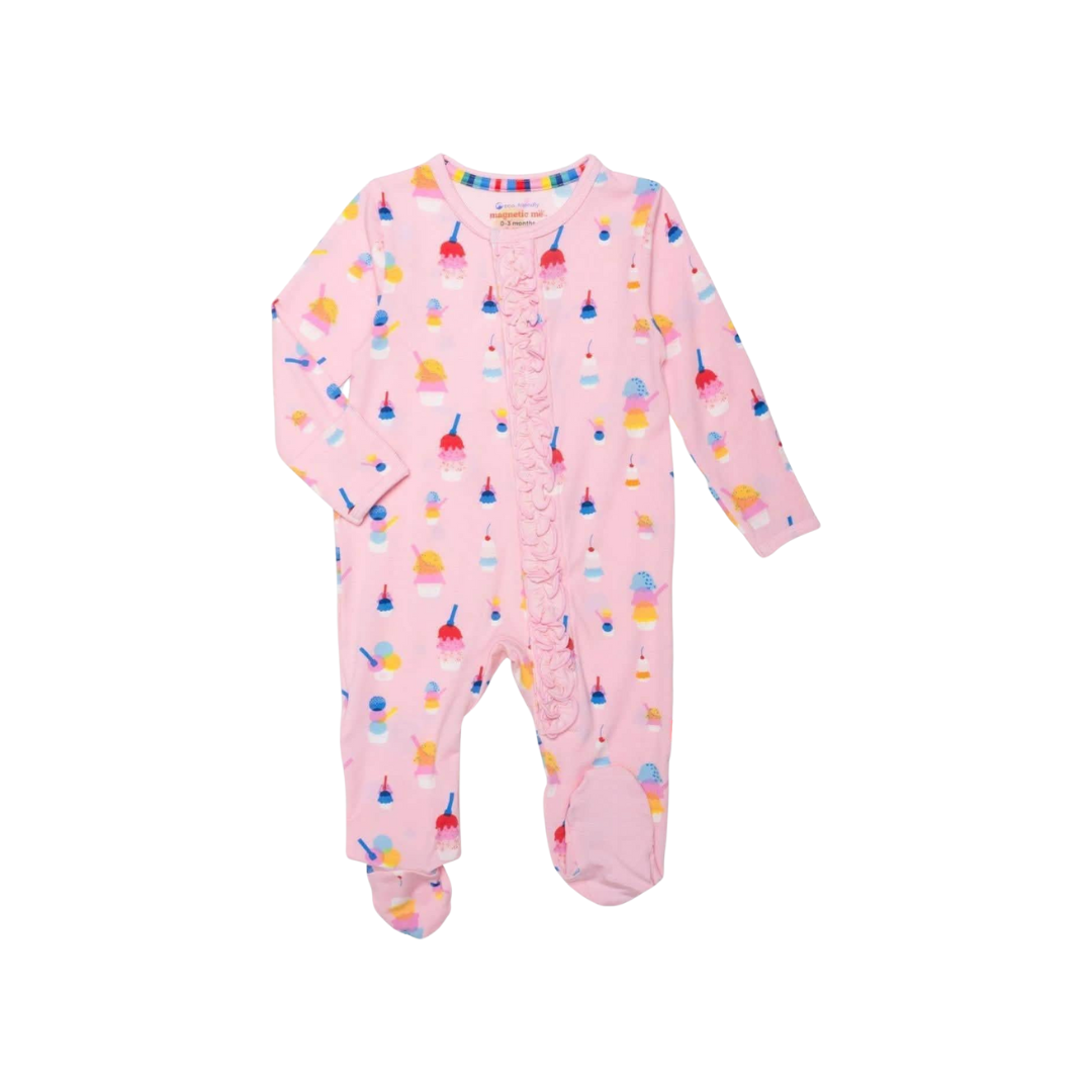 Magnetic Me Pink Sundae Funday Footie with Ruffles