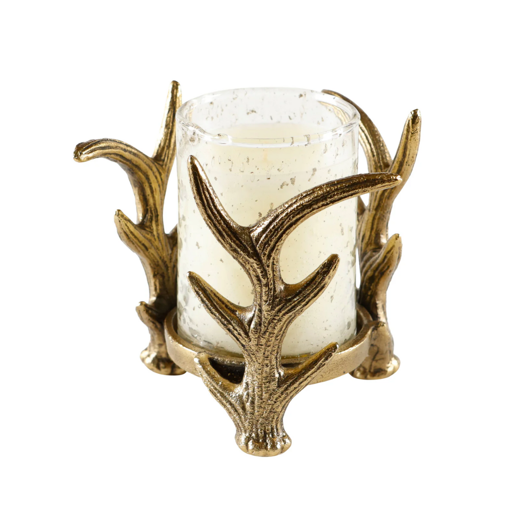 Lux Fragrances Noble Fir Handblown Glass Large with Antler Stand