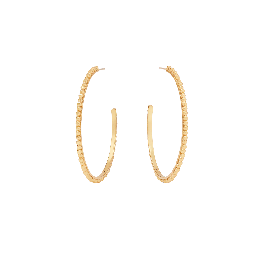 Julie Vos Colette Bead Hoop- Gold- XL