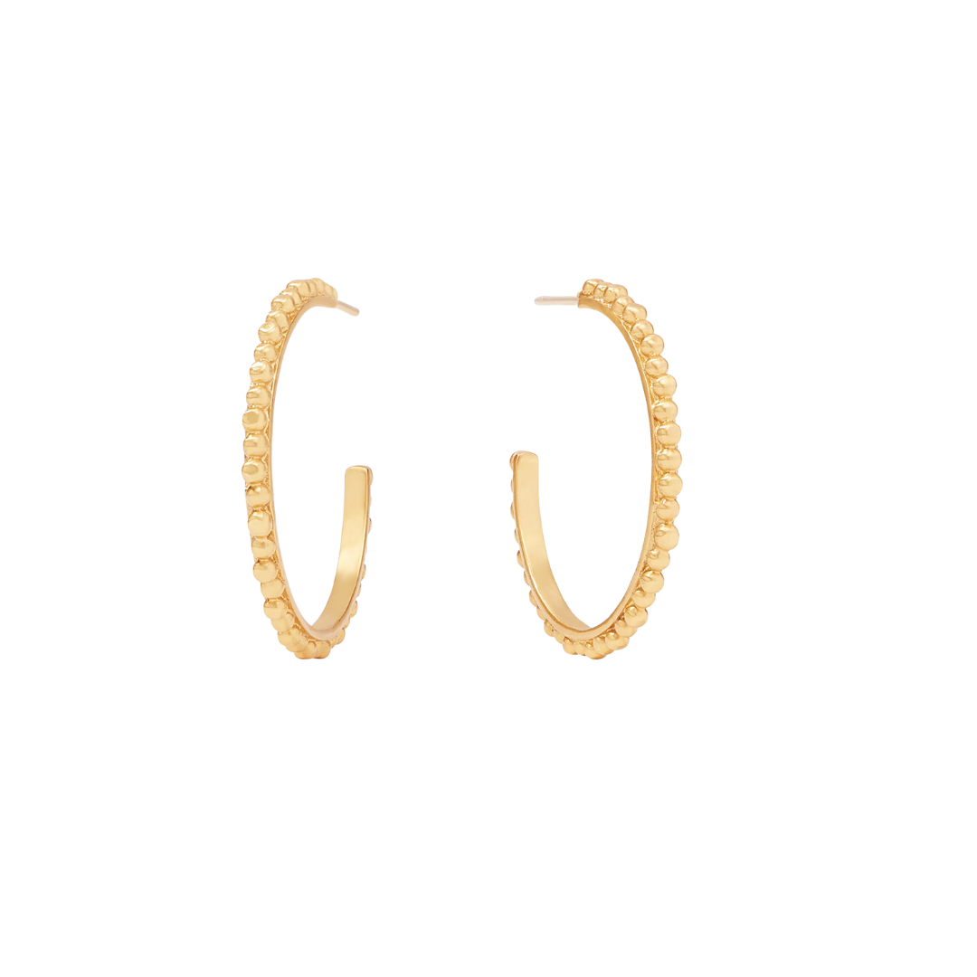 Julie Vos Colette Bead Hoop- Gold- M