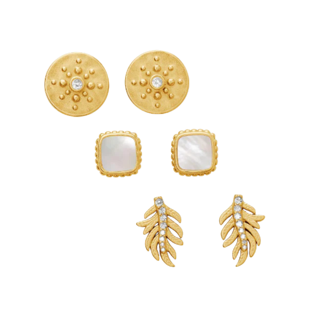Julie Vos Serena Triple Stud Gift Set- Gold - OS