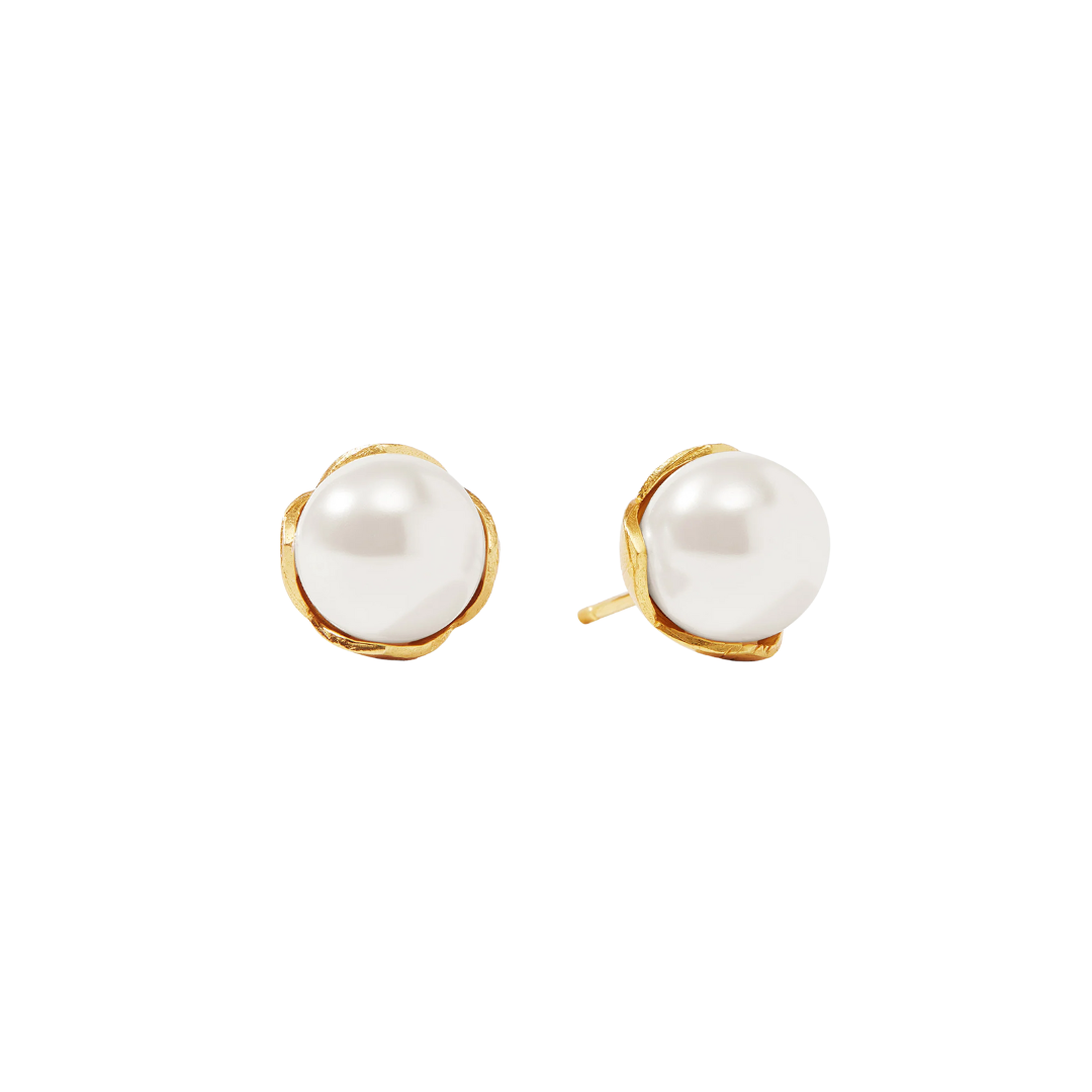 Julie Vos Penelope Stud - Medium - Gold and Pearl