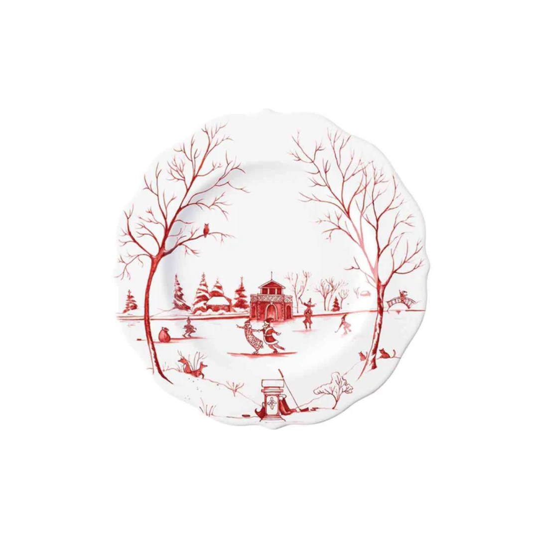 Juliska Country Estate Winter Frolic Ruby Dessert/Salad Plate