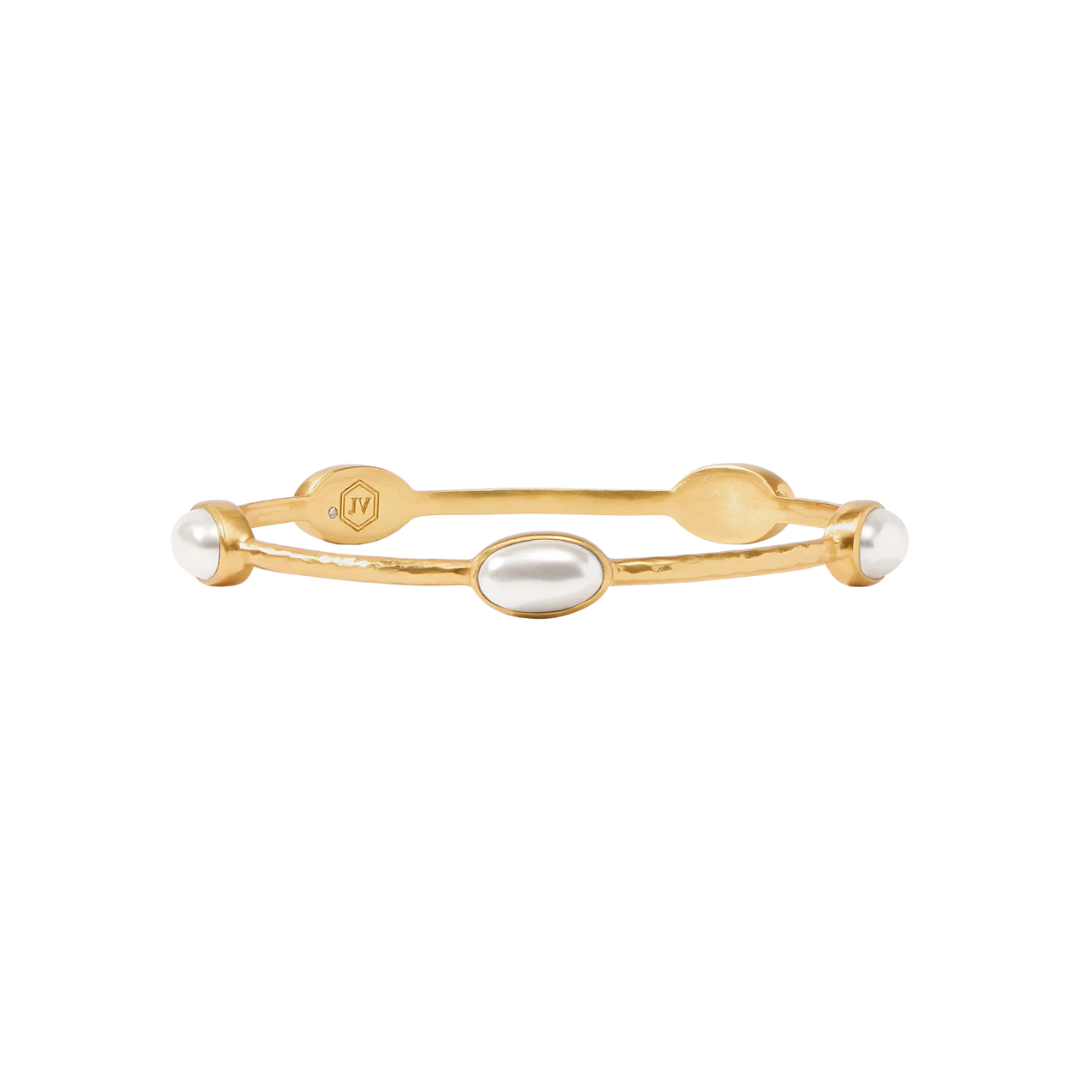 Julie Vos Ivy Stone Bangle-Gold-Pearl-M