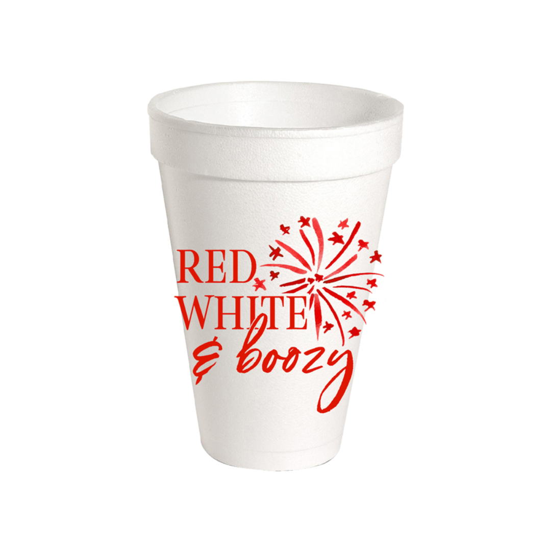 Red, White and Boozy Styrofoam Cups