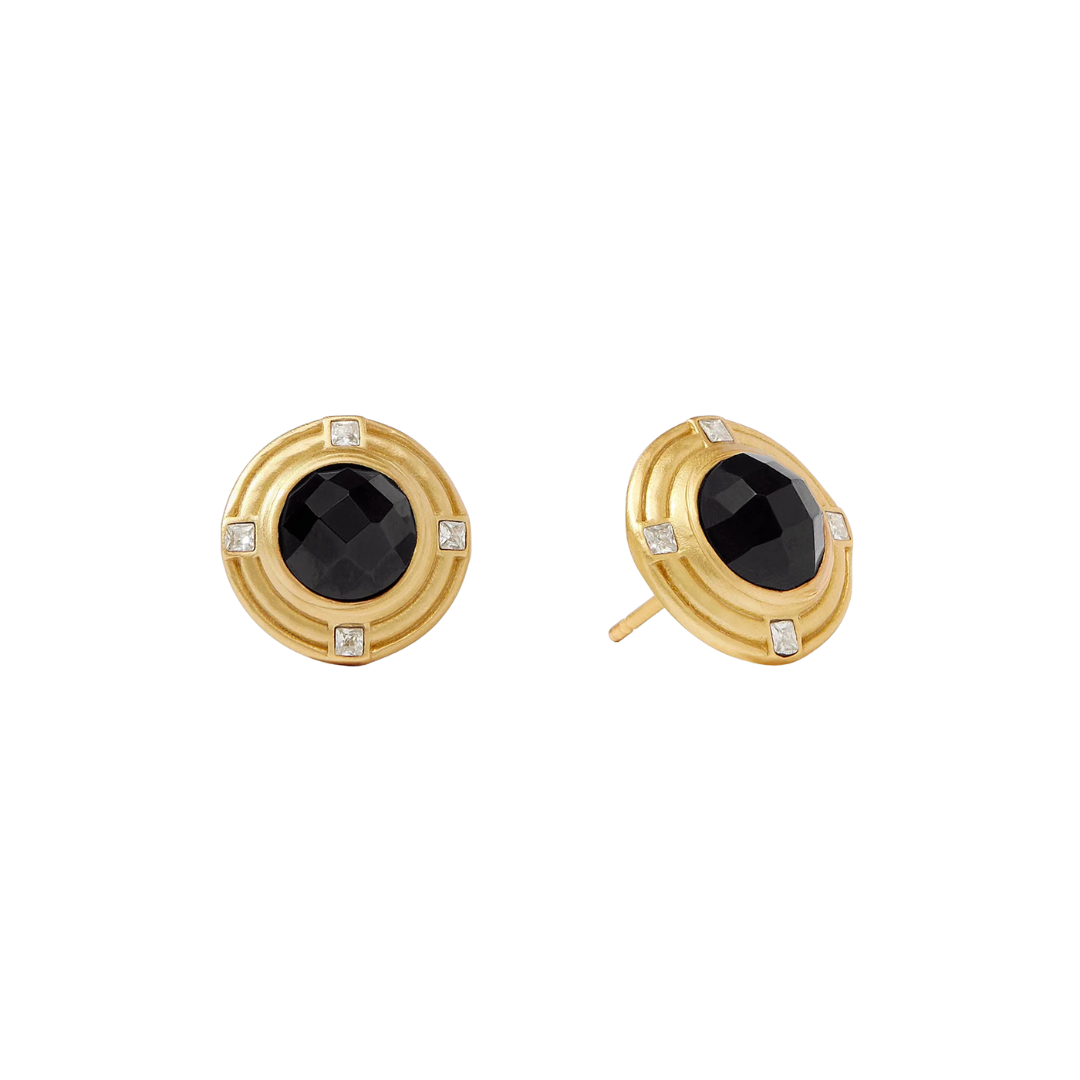 Julie Vos Astor Stone Stud- Obsidian Black