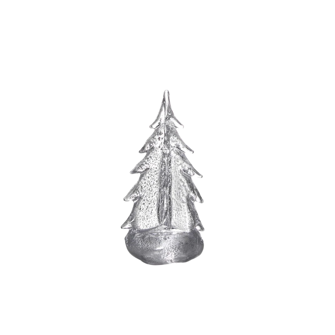 Simon Pearce Silver Leaf Evergreen in Gift Box - 10"