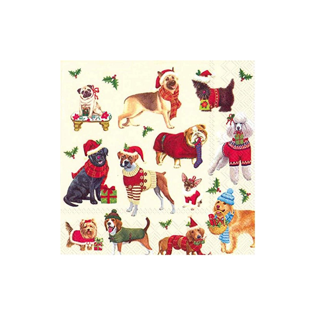 Christmas Dogs Cocktail Napkin