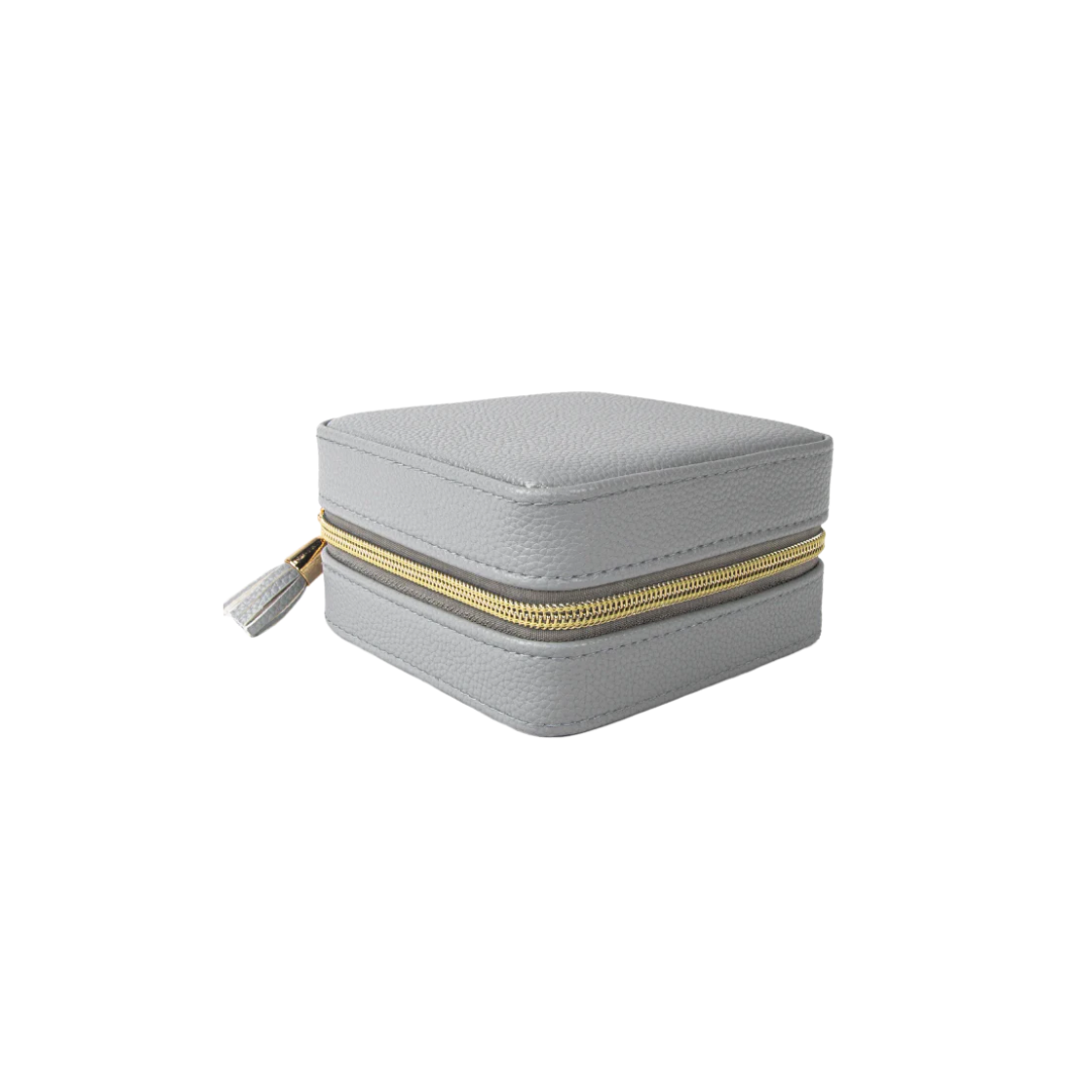 Leah Travel Jewelry Case (Light Gray)