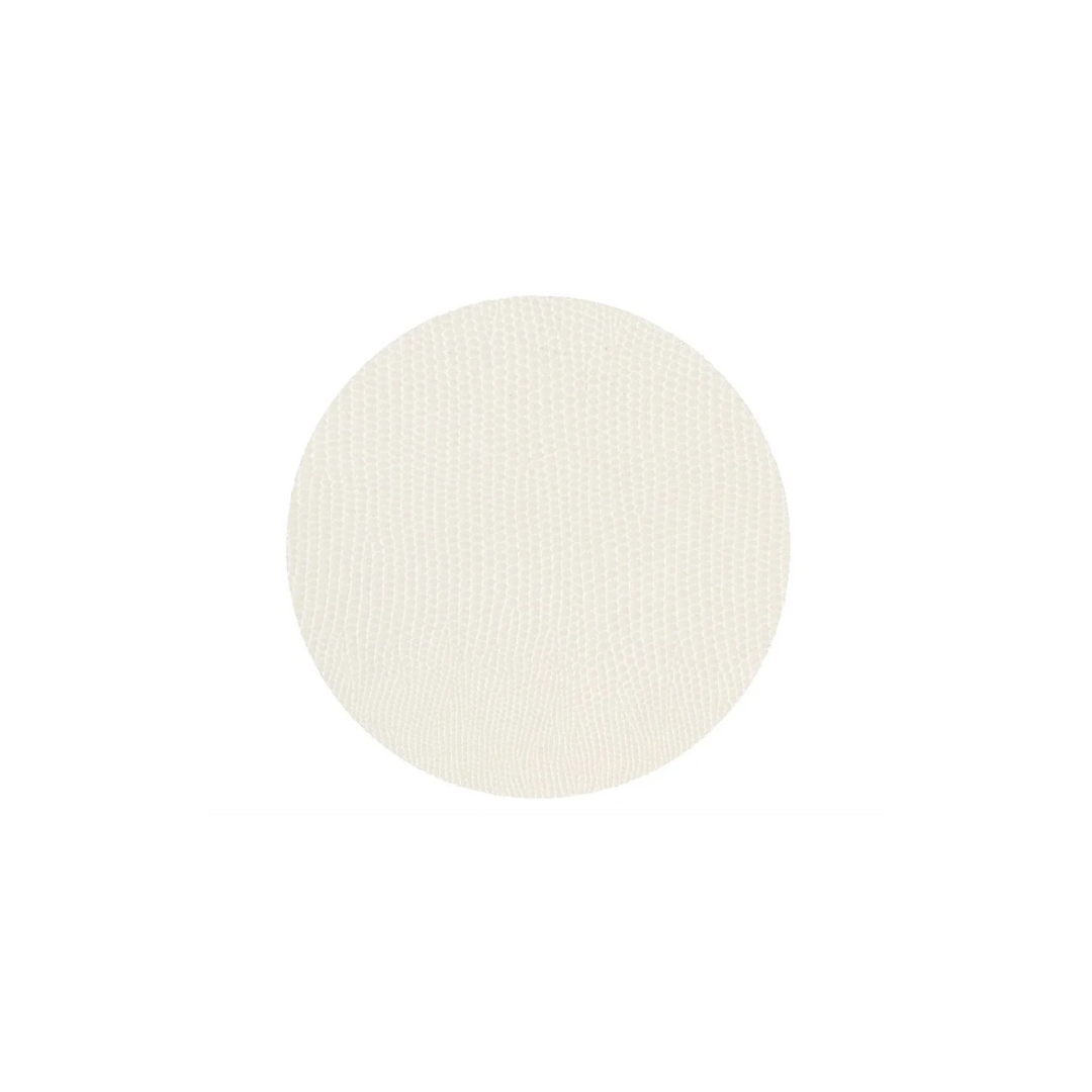 Caspari Cream Lizard Coaster Round