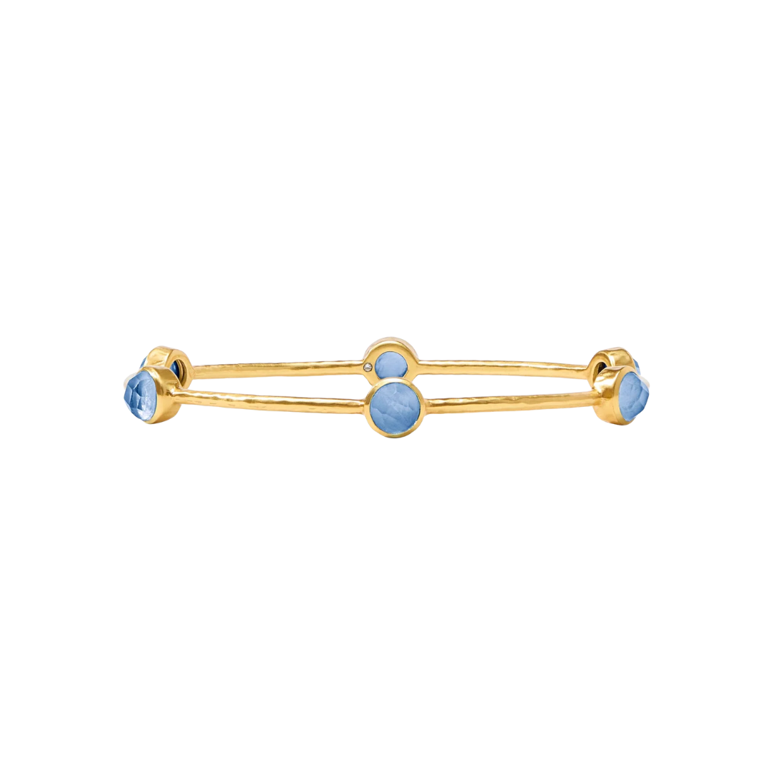 Julie Vos Milano Luxe Bangle-Iridescent Chalcedony Blue-M