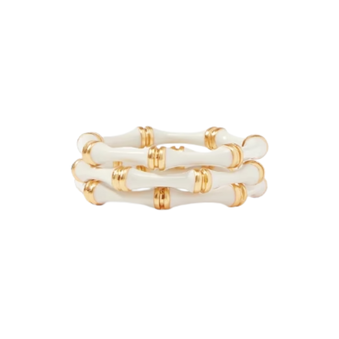 Julie Vos Bamboo Trio Ring-Ivory Enamel-7