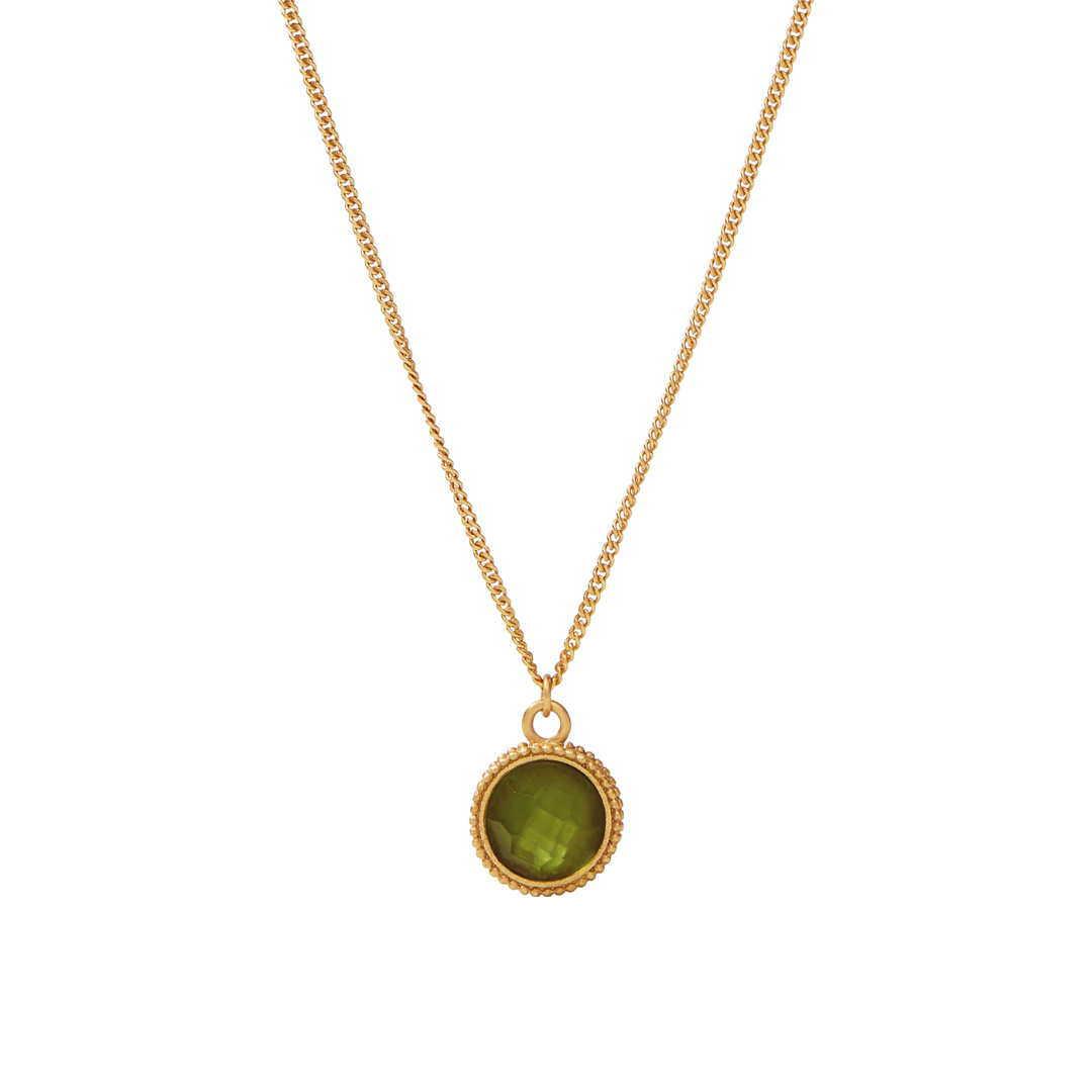 Julie Vos Fleur-de-Lis Solitaire Necklace-Iridescent Jade Green