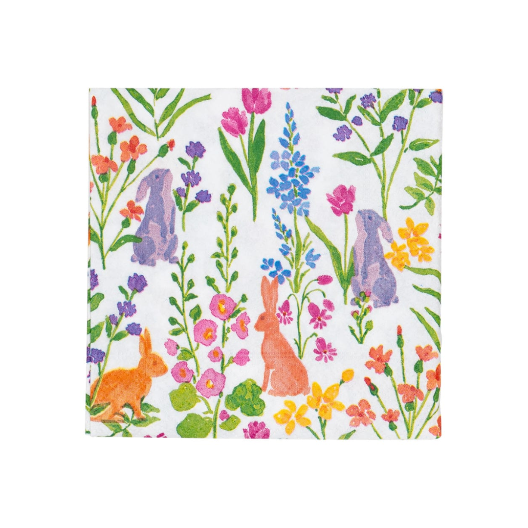 Caspari Bunny Field Cocktail Napkins