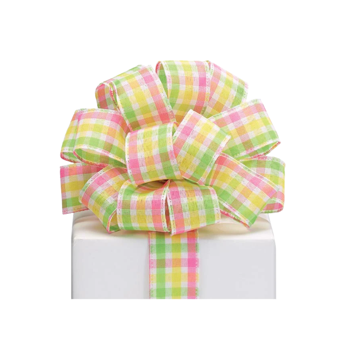 Burton and Burton Yellow and Green Tartan Ribbon - 1.5" x 20Y