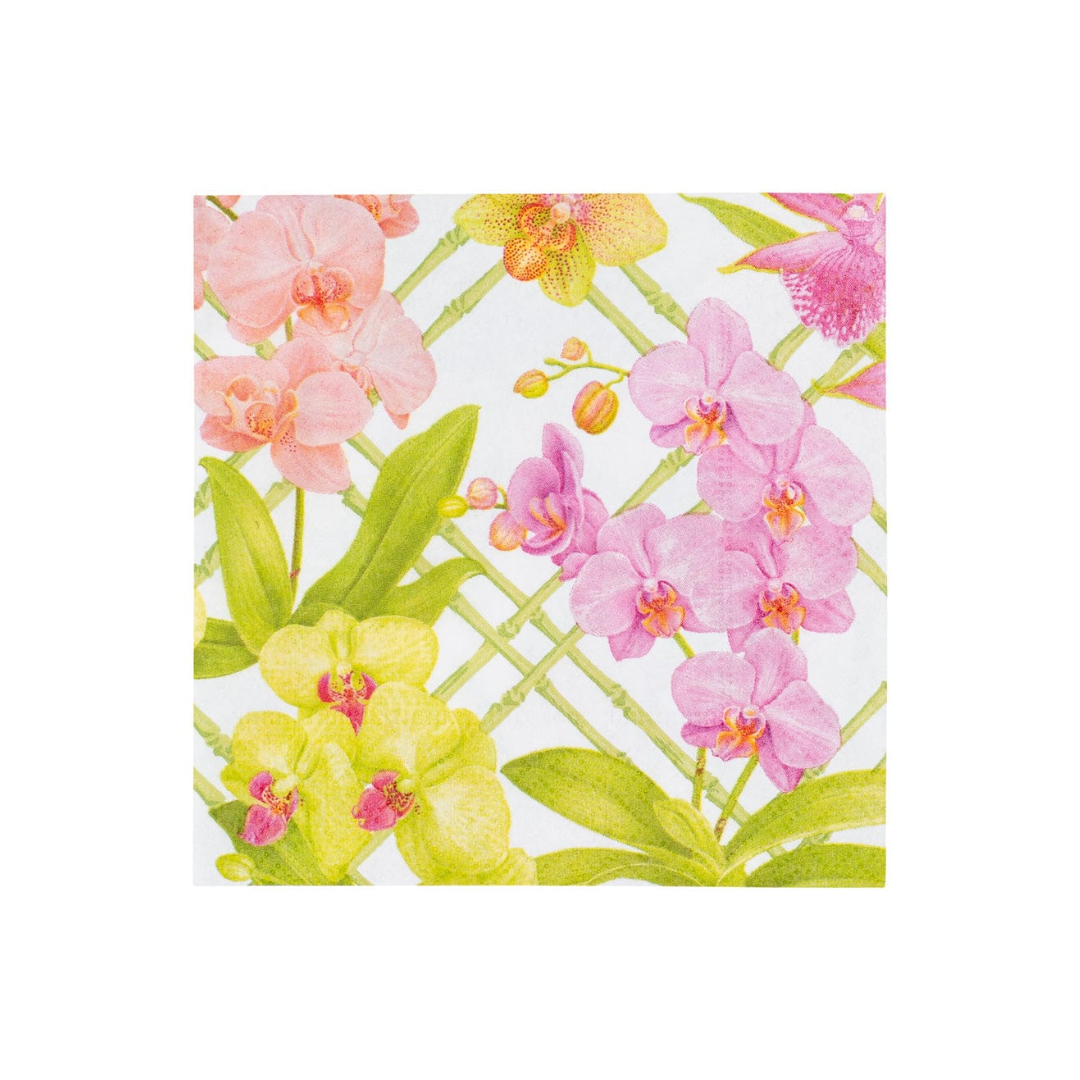 Caspari Orchid Conservatory Cocktail Napkins