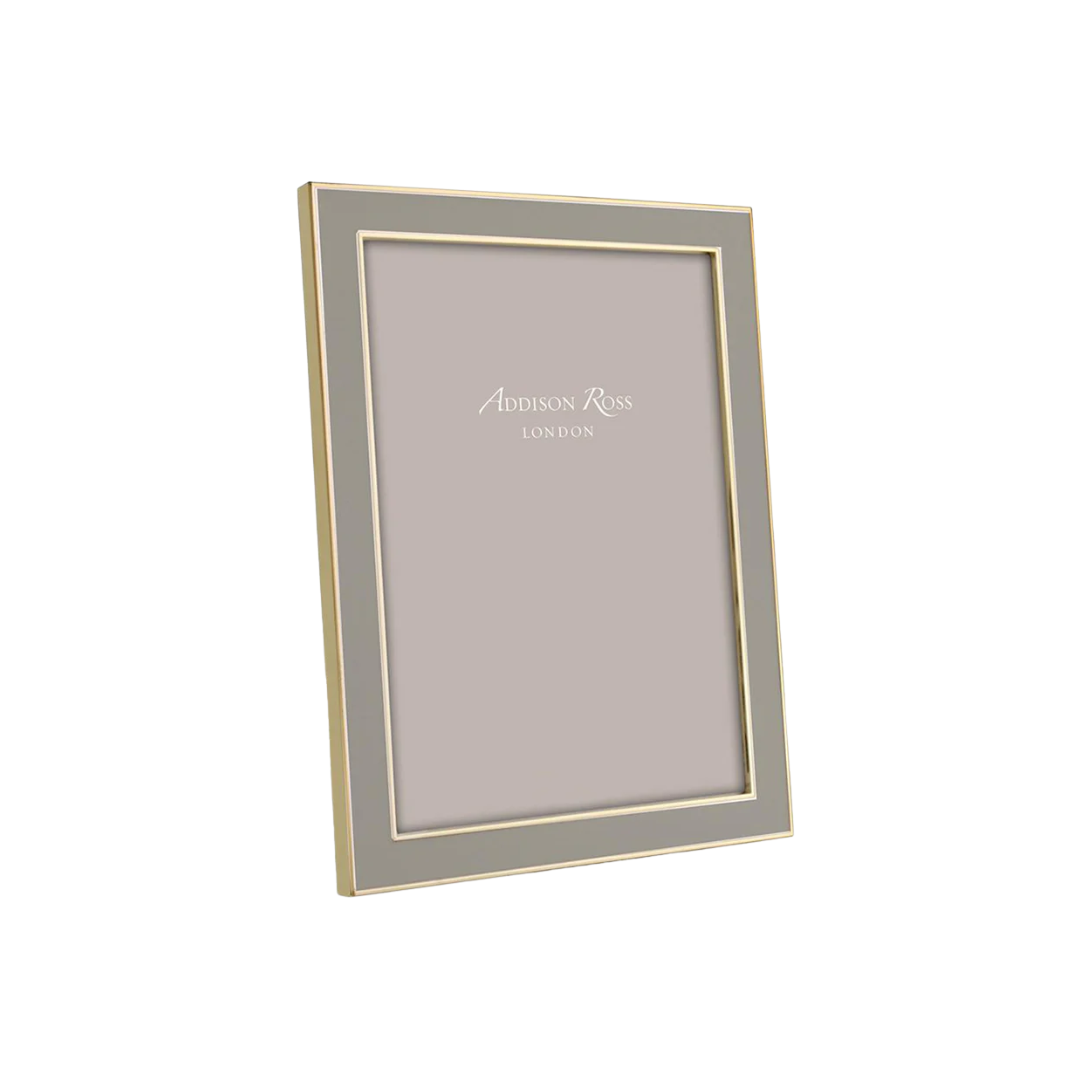 Addison Ross Taupe Enamel and Gold Frame