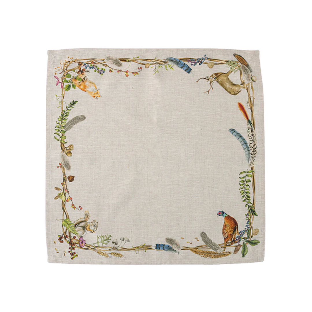 Juliska Forest Walk Café Au Lait with Animals Napkins