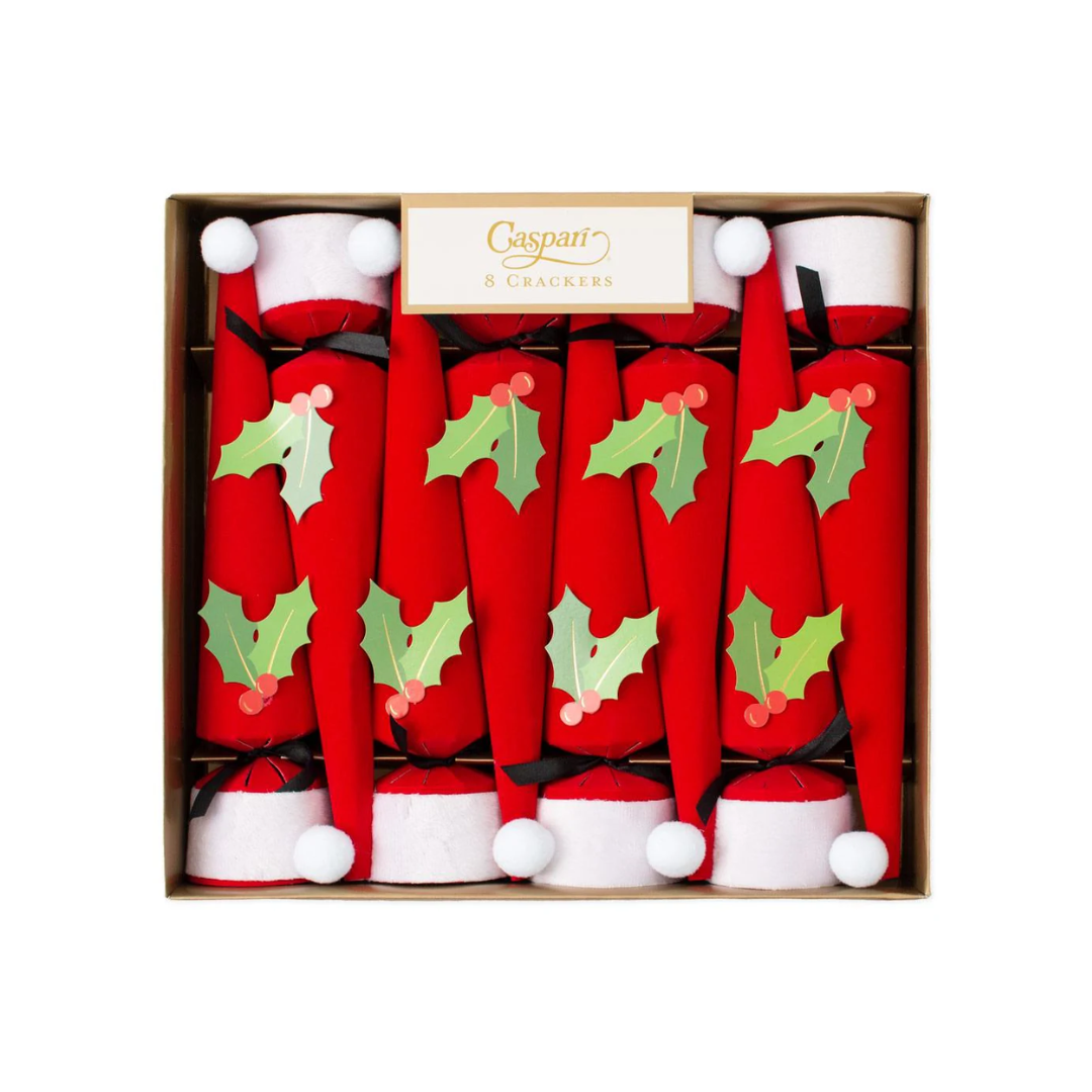 Caspari Santa Hat Cone-Shaped Celebration Christmas Crackers