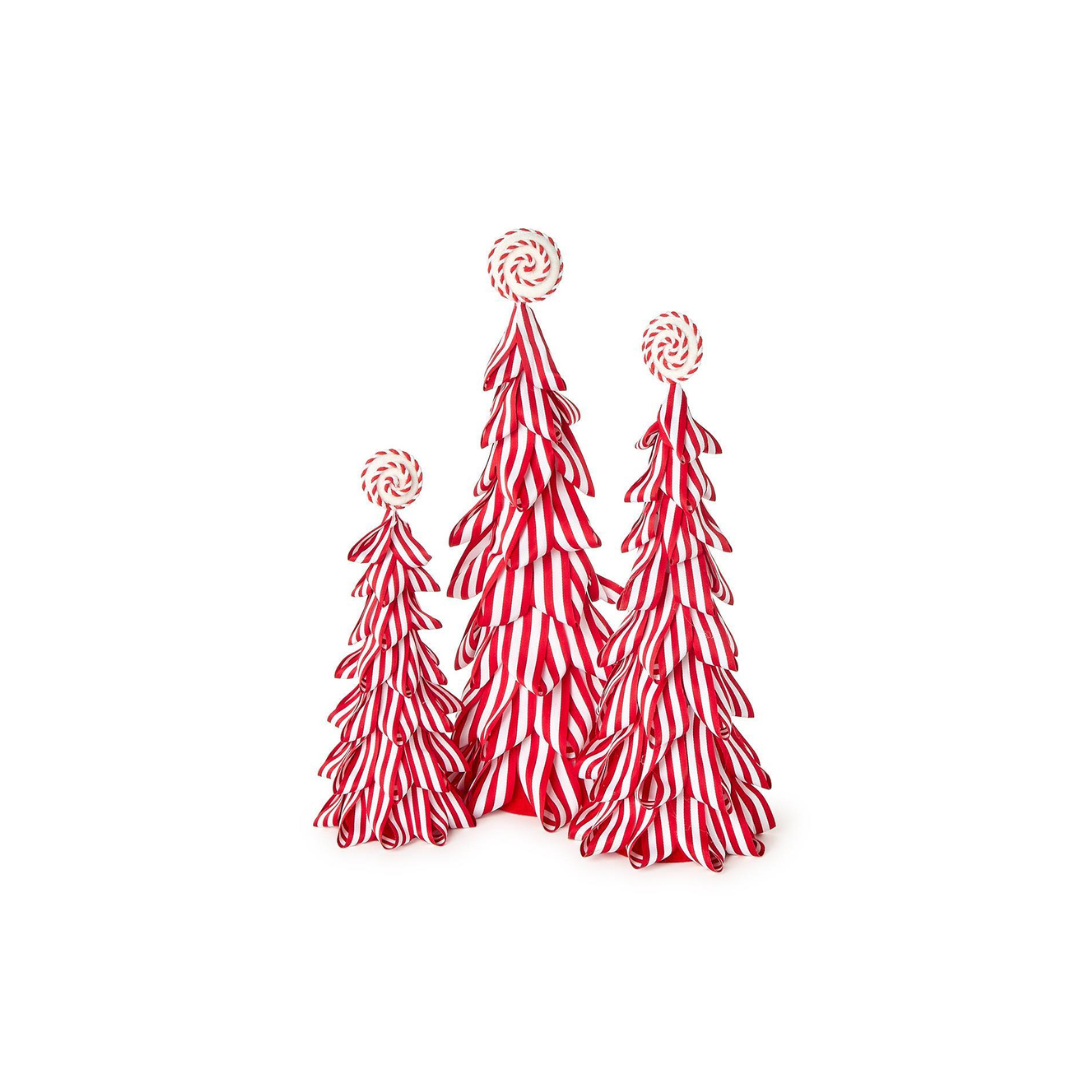 Peppermint Striped Ribbon Trees