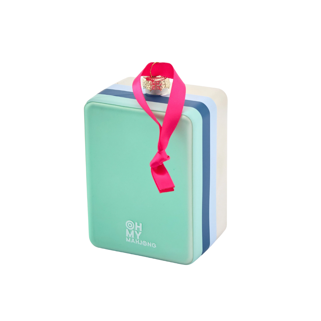 Oh My Mahjong Mint Dragon Ornament